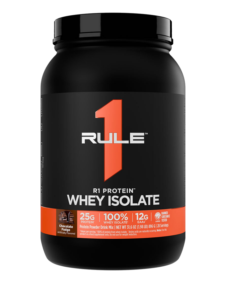 Rule 1 Proteins R1 Protein Whey Isolate Chocolate Fudge pack